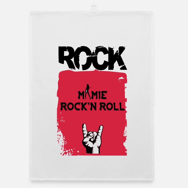 Oma Rock'n Roll - Organic Geschirrtuch - Weiß