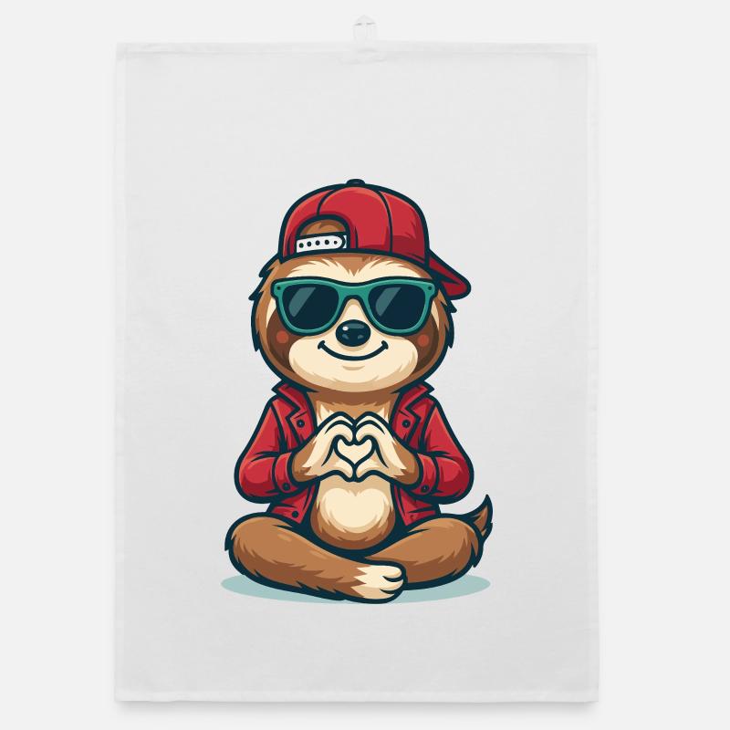 Chill Love Sloth Organic Geschirrtuch