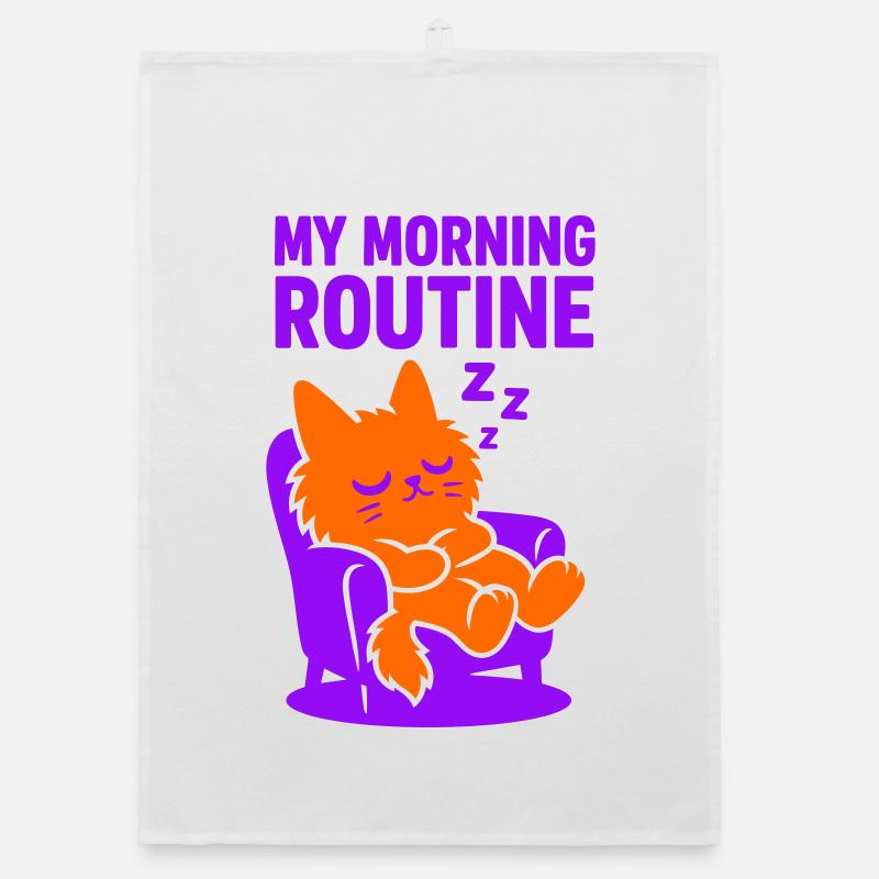 Morning Routine Cat #1 Organic Geschirrtuch