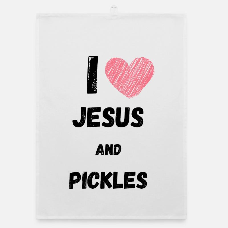 Pickles and Jesus Religious Organic dish towel