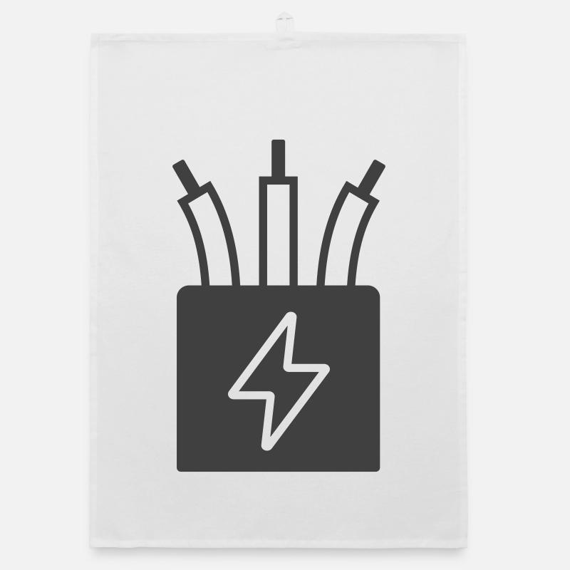 Elektrisches Kabel Power Icon Logo Organic Geschirrtuch