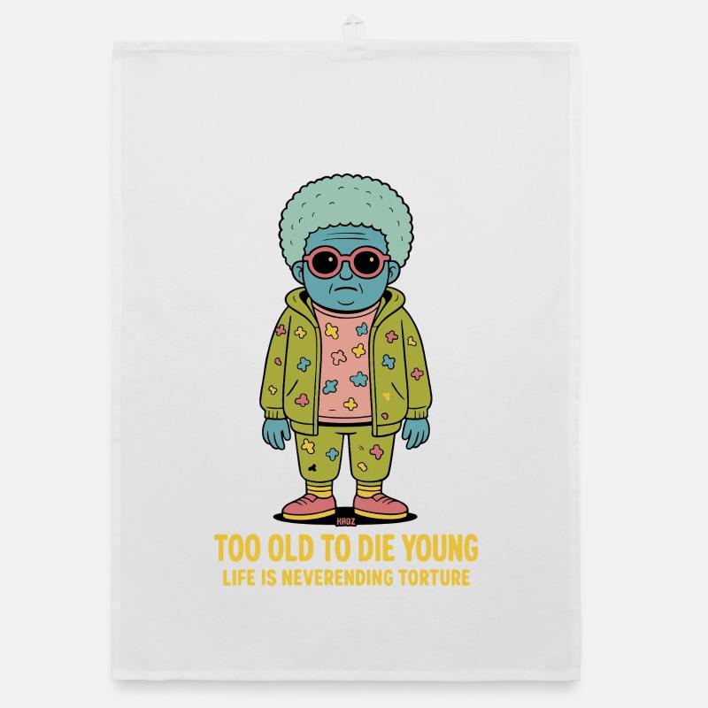 Blue Afro-Punk Figure Hoodie Patchwork Organic dish towel