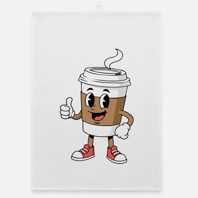 Cartoon Coffee Cup Comic Caffeine Organic dish towel