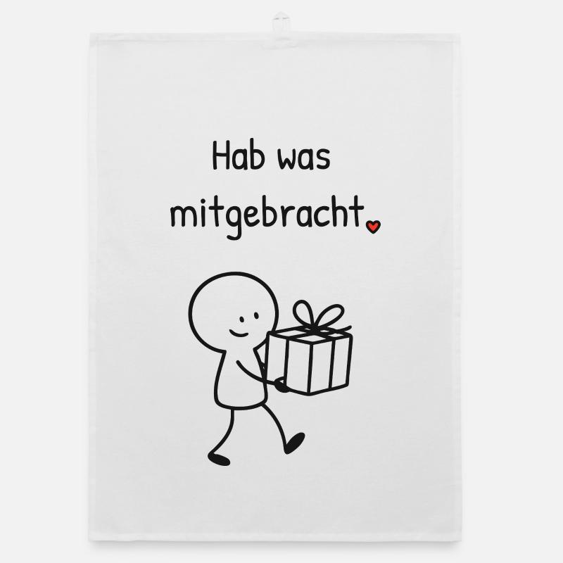 J’ai apporté quelque chose avec moi. Conception de cadeau avec cœur. Torchon bio