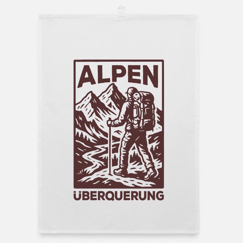 Alpen Überquerung - Wandern Organic Geschirrtuch