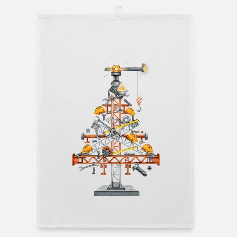 Crane Structure Illustration Organic dish towel