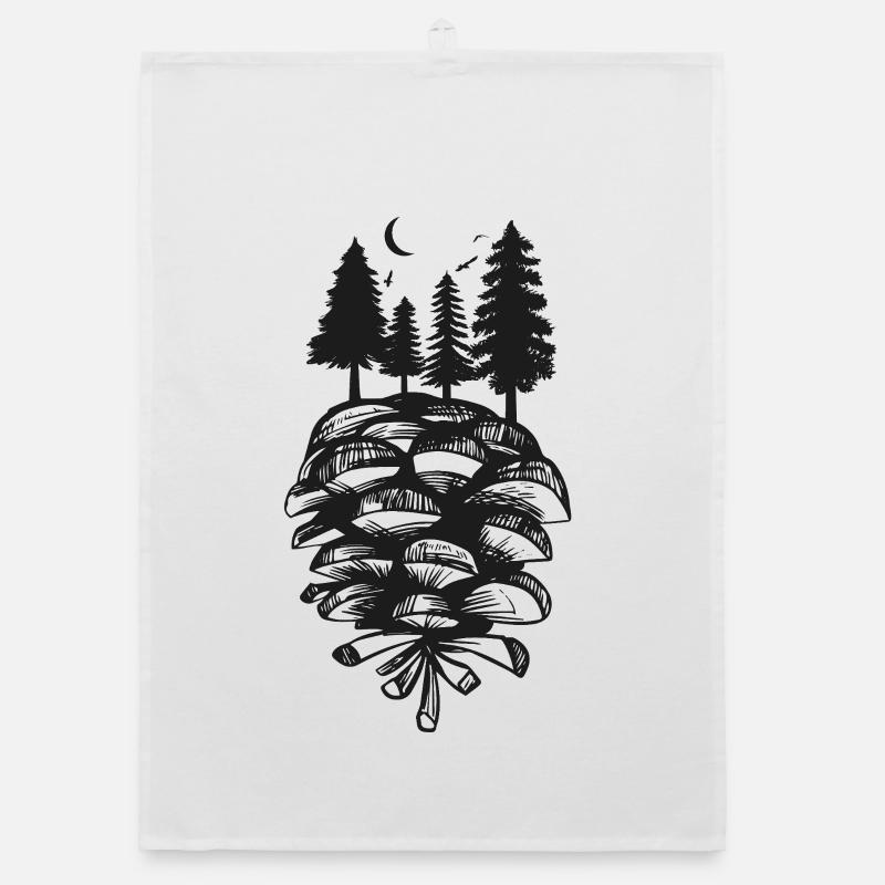 Pine Cone Nature Forest Organic dish towel
