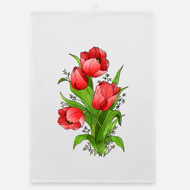Flowers Organic dish towel