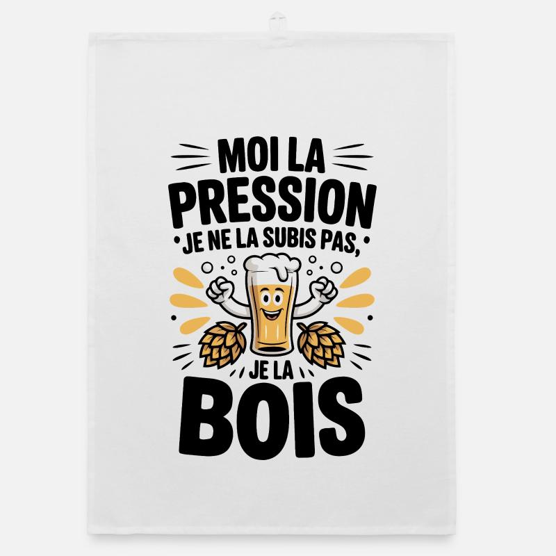 Bière Pression Subis houblon llustration fun Torchon bio