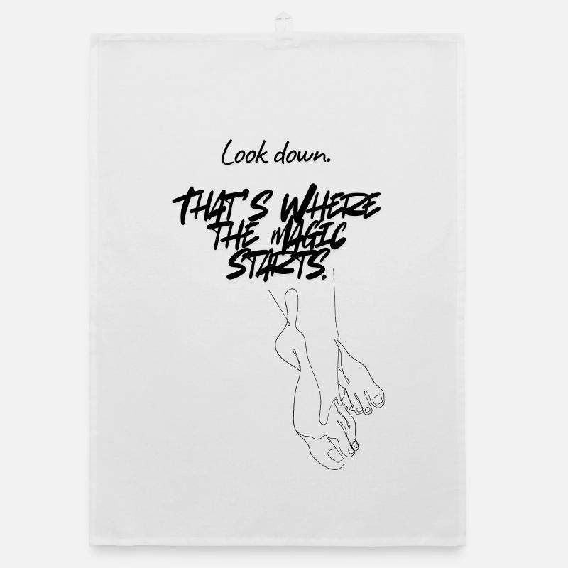 Look down. That’s where the magic starts. Organic dish towel
