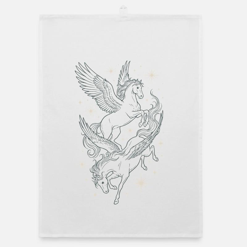 Deux pégases célestes dans les étoiles Torchon bio