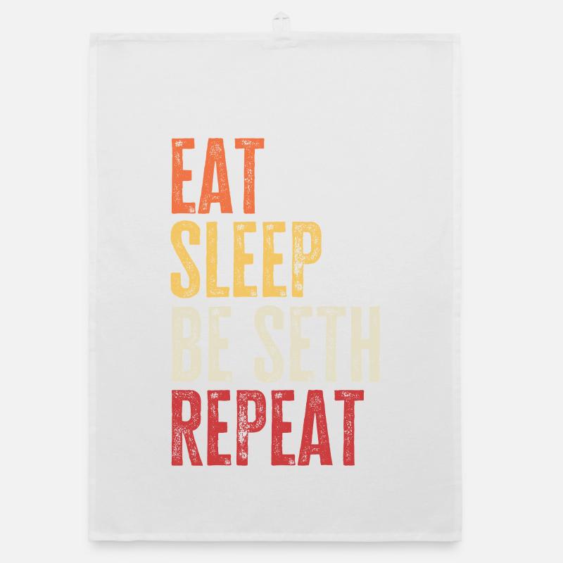 Iss, schlaf, sei Seth, wiederhole Retro-Name Organic Geschirrtuch