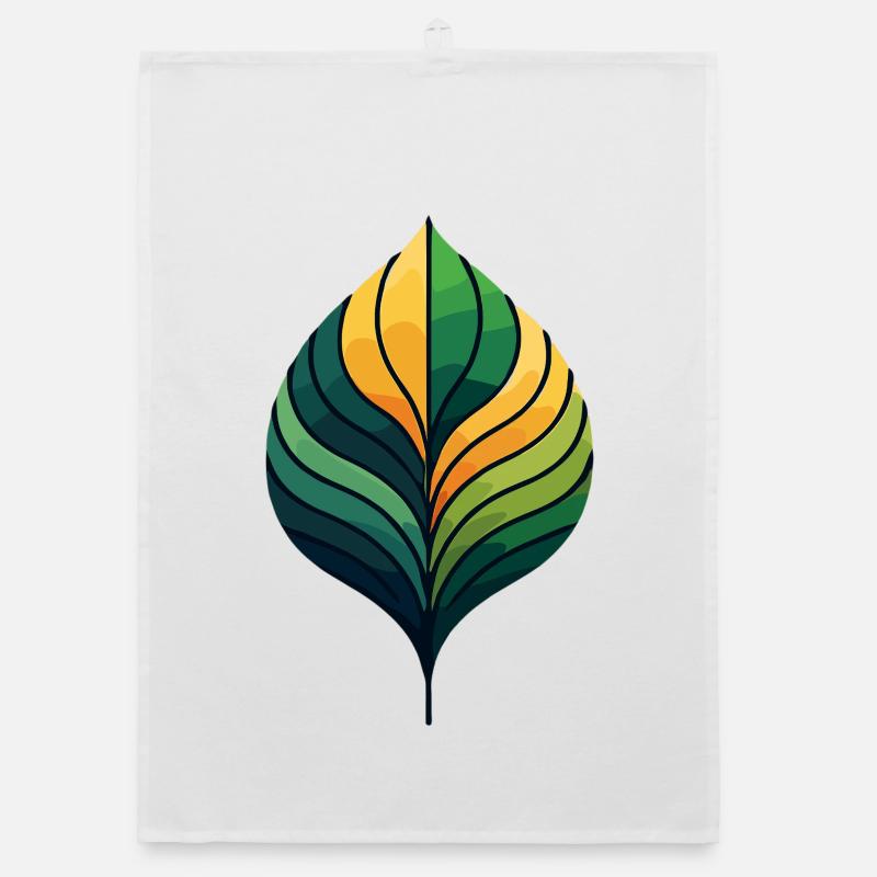 Spirale colorée en forme de feuille Torchon bio