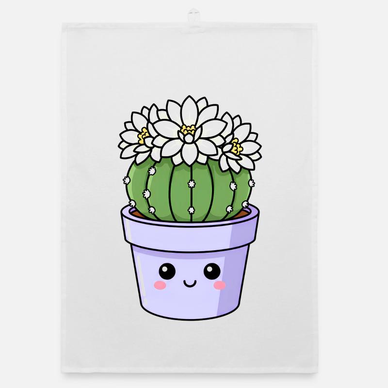 Kawaii Cactus Bloom Pot Organic dish towel