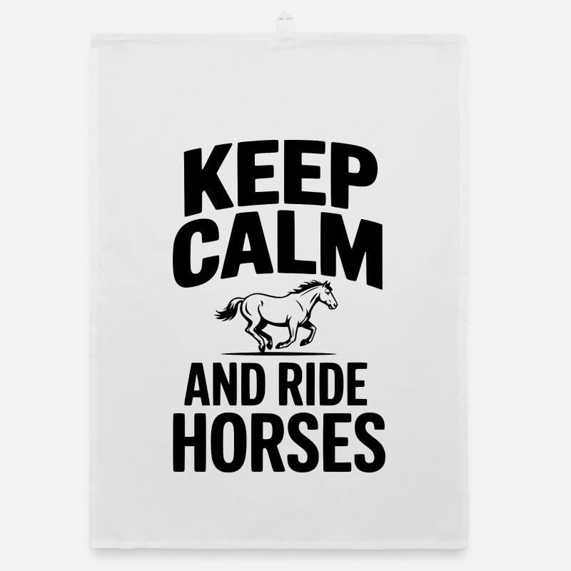 Restez calme et montez à cheval Torchon bio