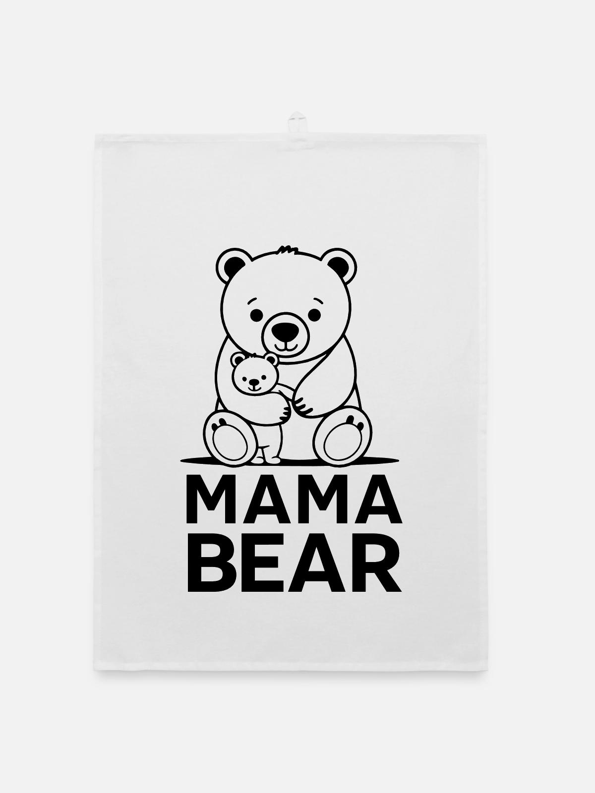 Mama bear - Organic dish towel - white - Front