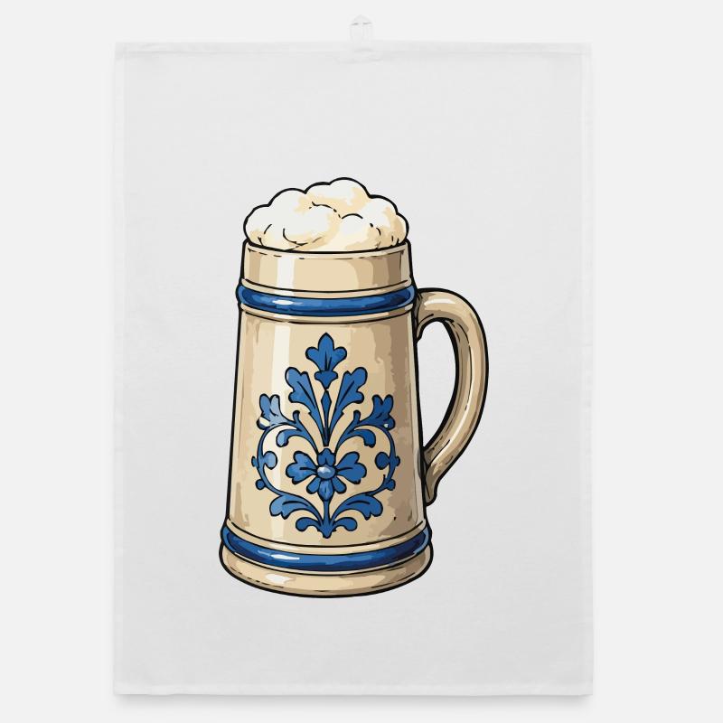 Blaue Blumendekor Biersteinkunst Organic Geschirrtuch