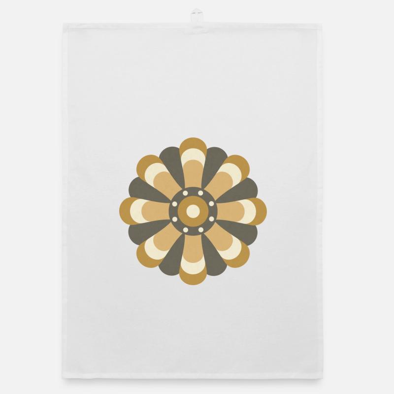 Fleur dorée et brune Torchon bio