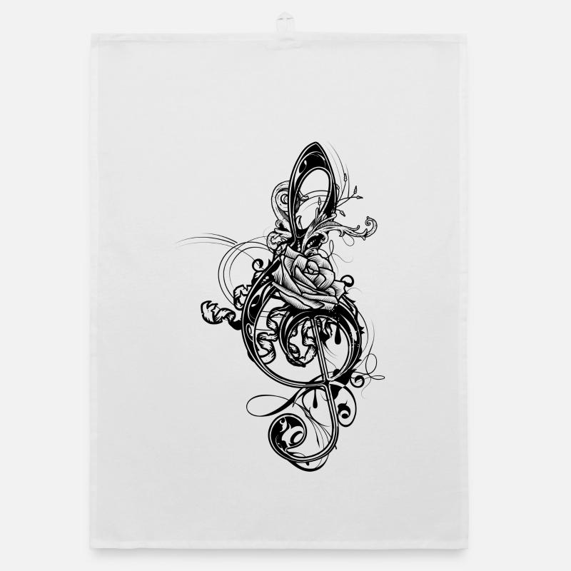 treble clef Organic dish towel