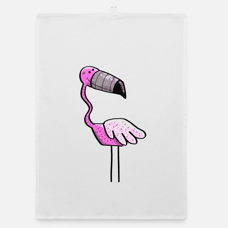 Flamingo Power - Vogel - Sommer - Pink Organic Geschirrtuch
