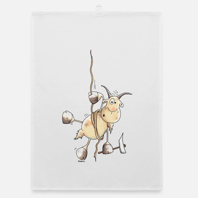 Abenteuerlustiger Steinbock - Bergsteiger Organic Geschirrtuch