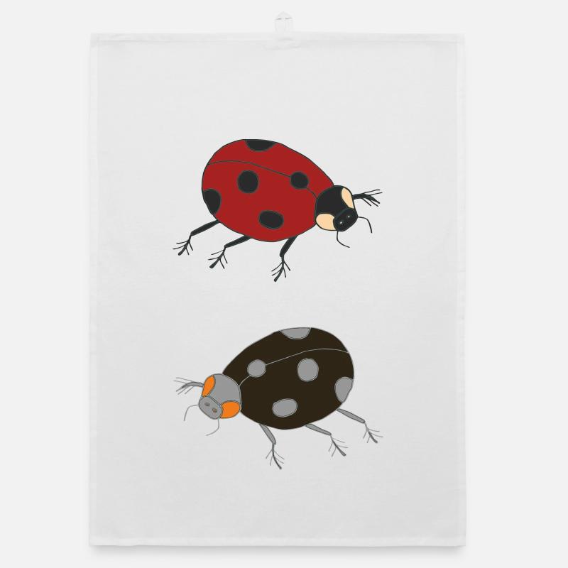 marienkäfer duo farbig Organic Geschirrtuch
