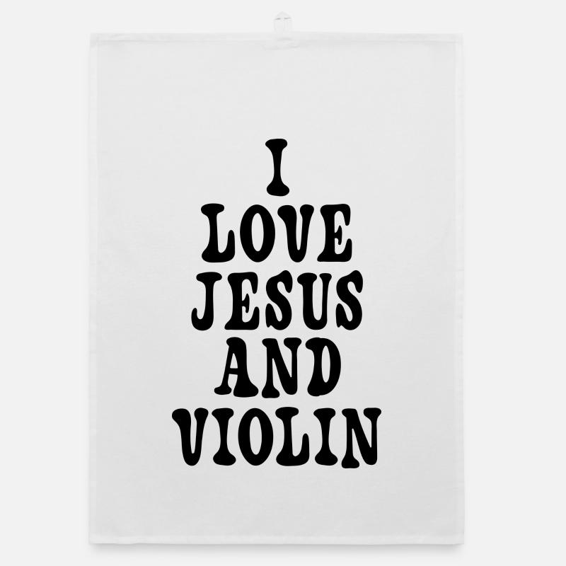 J'aime Jésus et les violons Torchon bio
