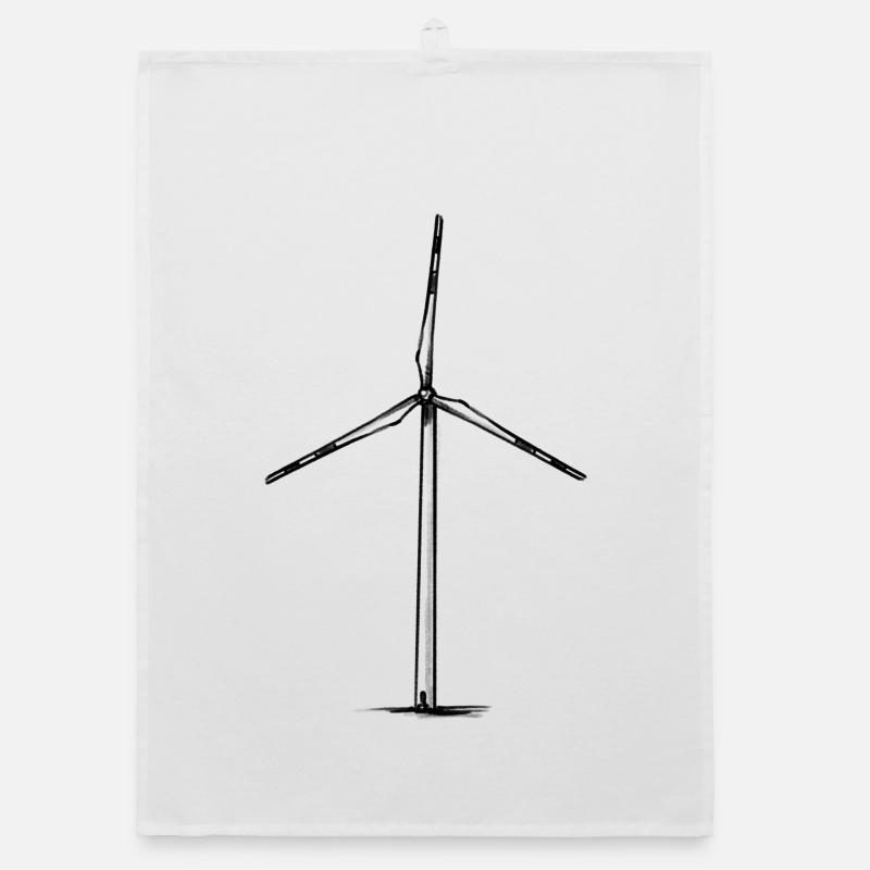 Windrad Illustration Organic Geschirrtuch