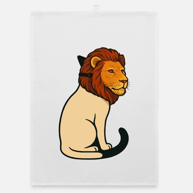 Katze trägt eine Maske eines Löwen Organic Geschirrtuch