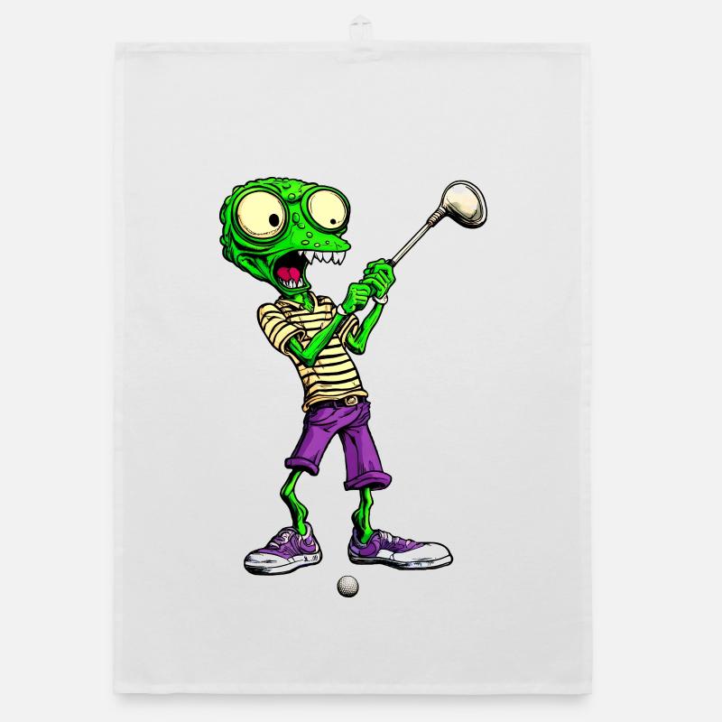 Golf Aliens Organic Geschirrtuch