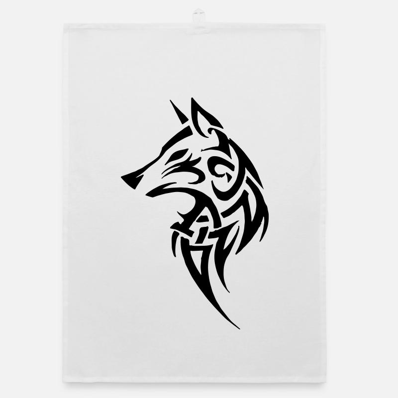 Wolf Tribal Organic Geschirrtuch