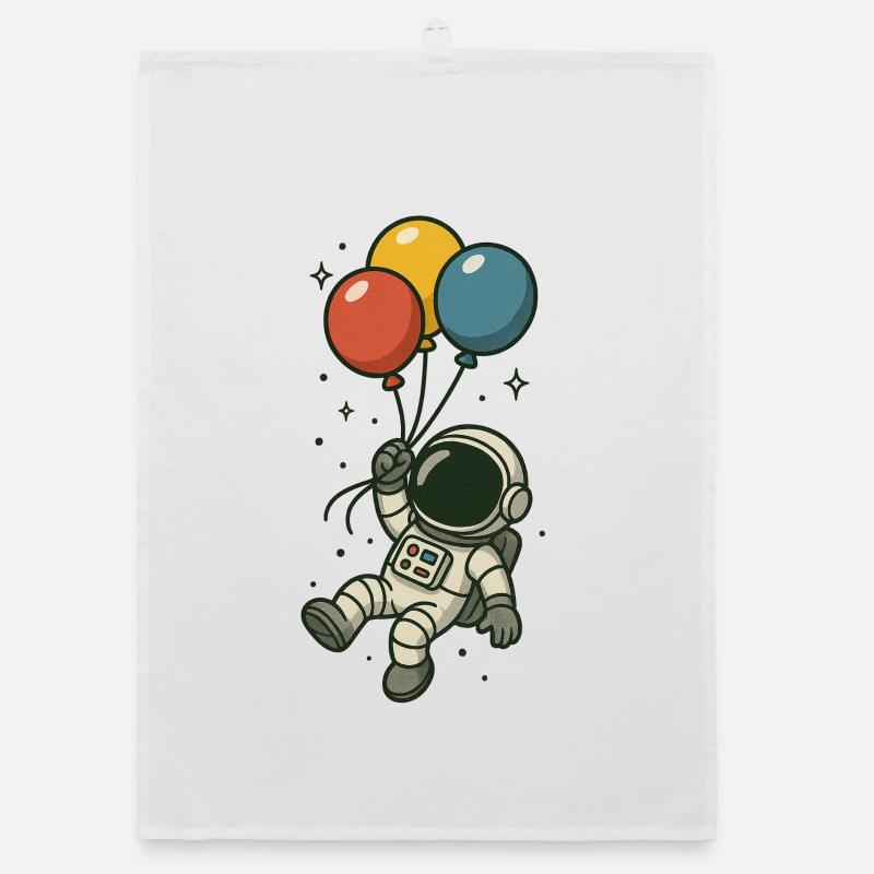 Astronaute avec des ballons Torchon bio