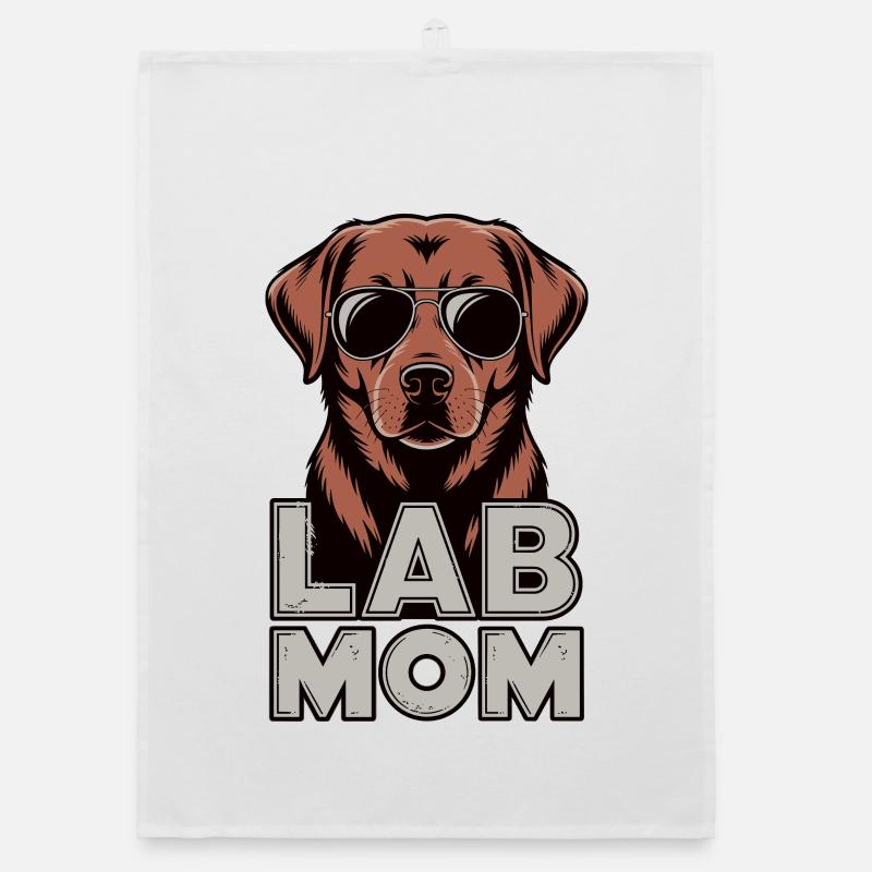 Fox red Labrador mom sunglasses Organic dish towel