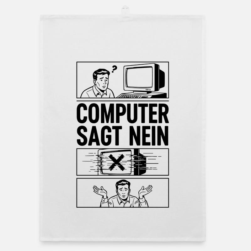 Computer sagt Nein Comic Design Organic Geschirrtuch
