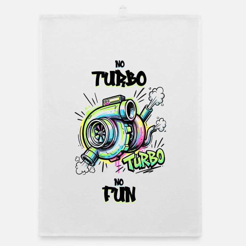 No Turbo No Fun Organic dish towel