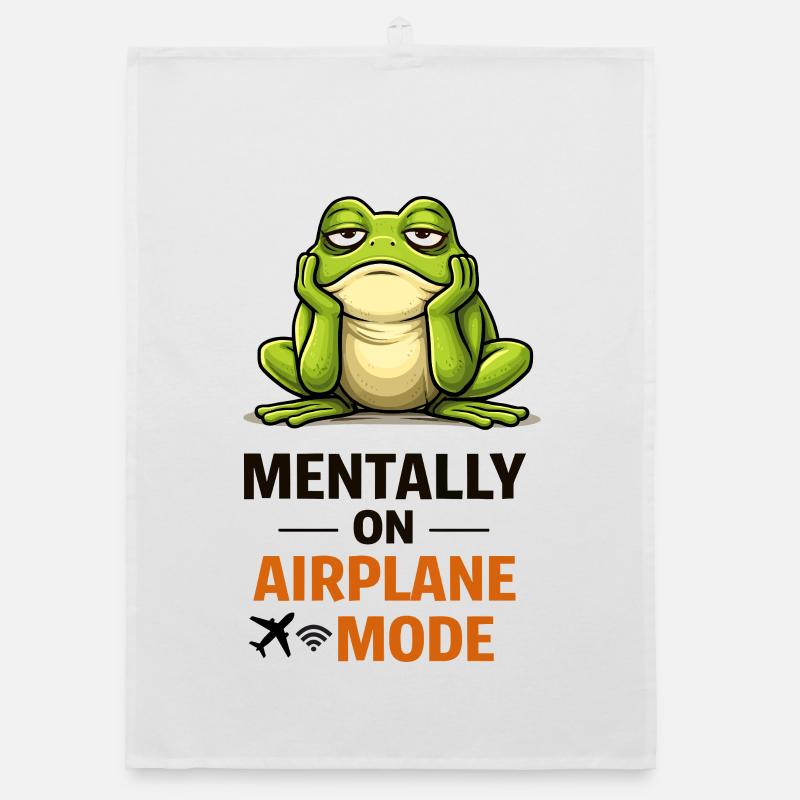 Frog in Airplane Mode Meme Organic dish towel
