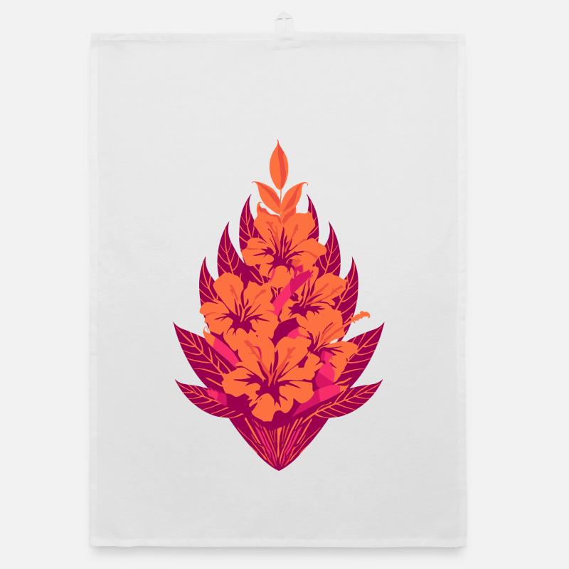 Flore des fleurs d’hibiscus orange Torchon bio