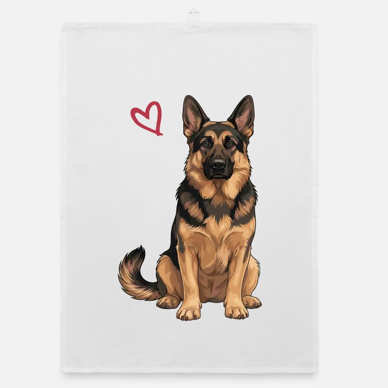 German Shepherd, German Shepherd Organic dish towel