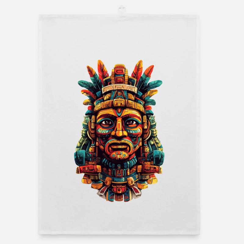 Masque de plume aztèque Torchon bio