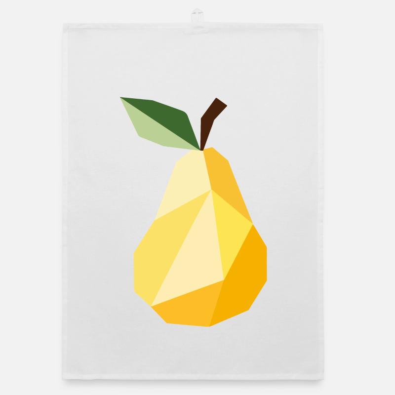 Geometric Pear – Modern Fruit Motif Organic dish towel