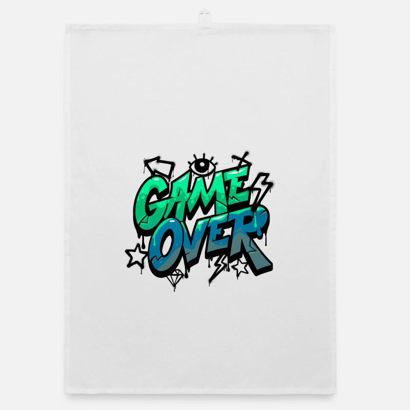 Game Over Neon Graffiti Design Torchon bio