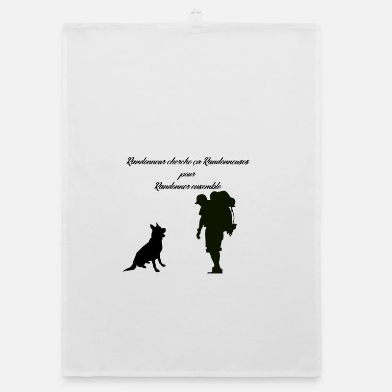 hiker looking for hiker - Organic dish towel - white