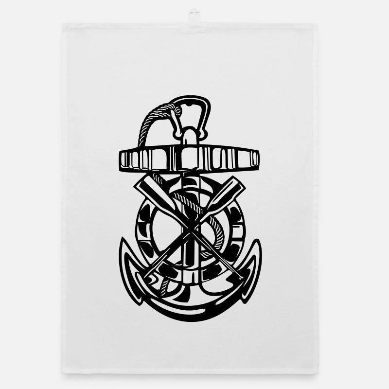 Anker, Maritimes, Rettungsring Organic Geschirrtuch