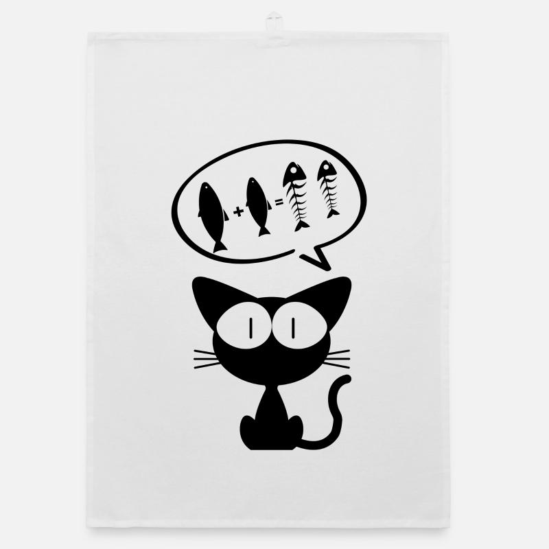 cat, comedy cat, cat owner Organic dish towel