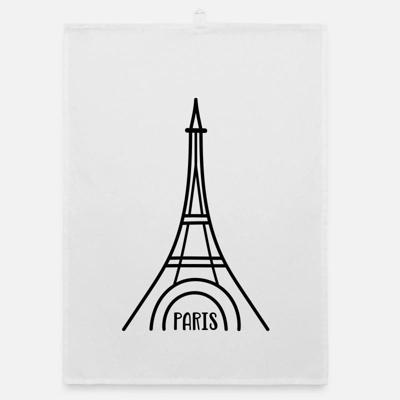 Paris with Eiffel Tower Organic dish towel