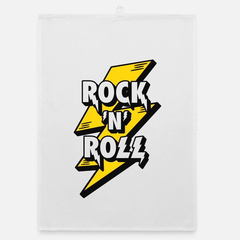 Electrifying Rock and Roll Lightning Design Organic dish towel