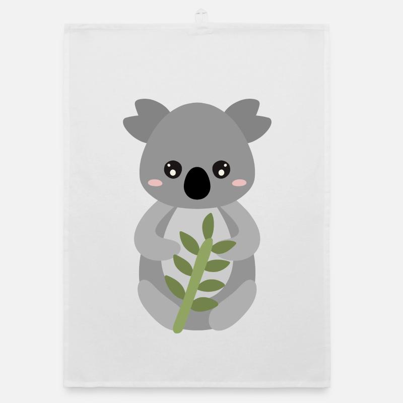 Koala mit Blattumarmung Organic Geschirrtuch