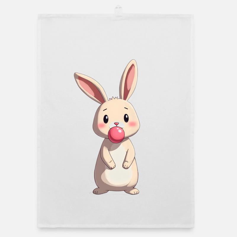 Lapin avec du chewing-gum Torchon bio