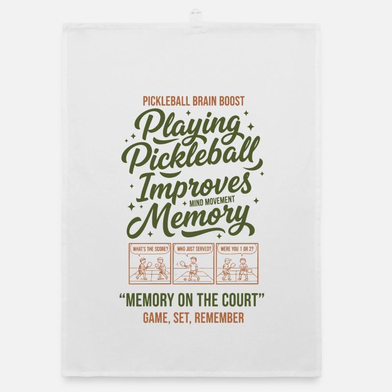 Pickleball Player Playing Pickle Ball Memory On Organic dish towel