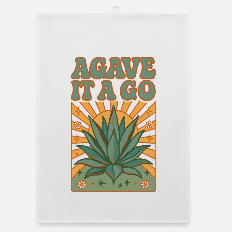 Agave, los gehts | Sukkulenten Organic Geschirrtuch